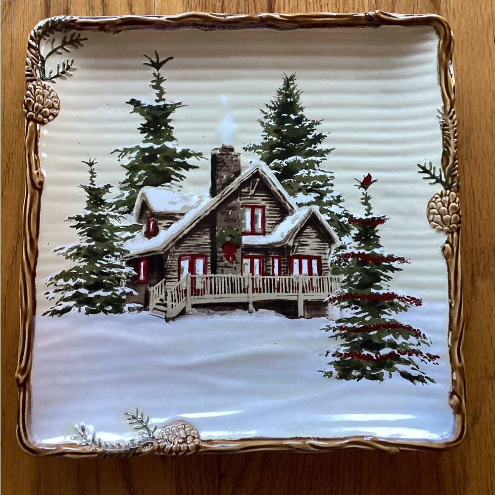 ST. Nicholas Square “Snow Valley” Dinner/ Serving Plate.